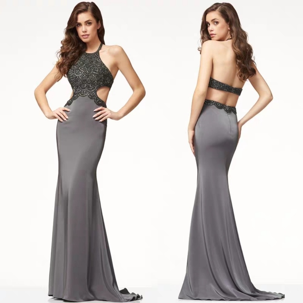 High-end dress hanging neck evening dress